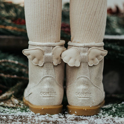 Angela Boots | Wings | Silver Metallic Leather