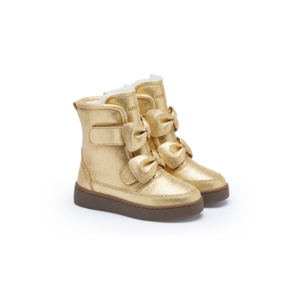 Isa Exclusive Boots | Gold Metallic Leather