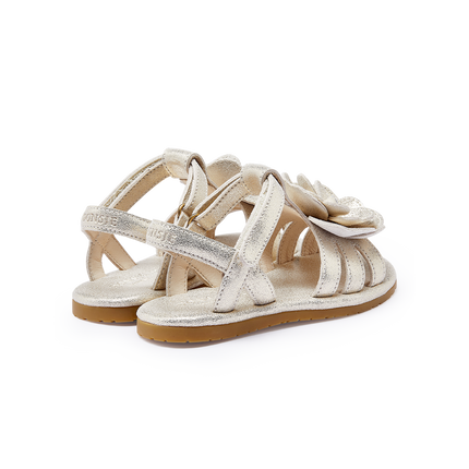 Iles Fields Sandals | Kindersandalen | Shimmer Buttercup | Silver Metallic Leather
