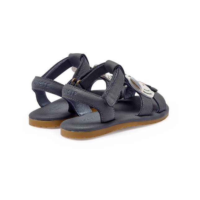 Dhalo Sandals | Festive White Tiger | Petrol Leather