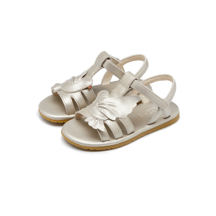 Fiyola Sandals | Dove | Off White Metallic Leather