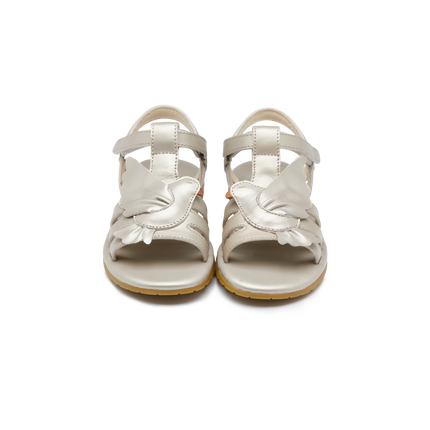 Fiyola Sandals | Dove | Off White Metallic Leather
