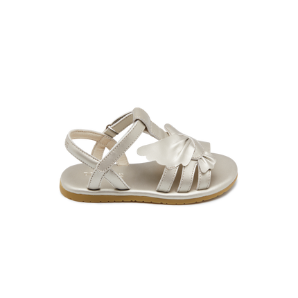 Fiyola Sandals | Dove | Off White Metallic Leather