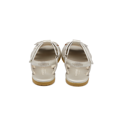 Fiyola Sandals | Dove | Off White Metallic Leather