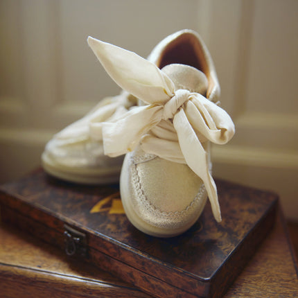 Lexley Sneakers | Kindersneakers | Silver Metallic Leather