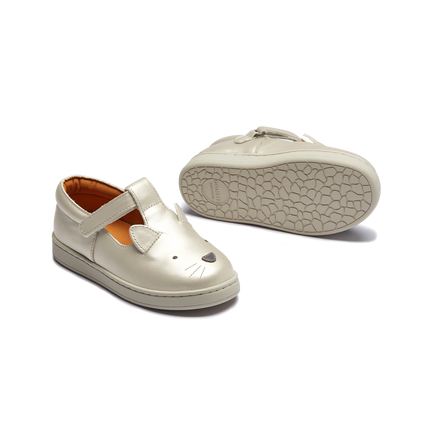 Esterre Shoes | Kinderschoenen | Cat | Off White Metallic Leather