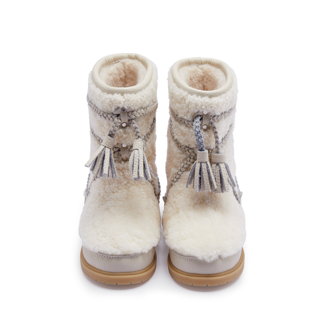 Myril Boots | Off White Curly Sheep Wool