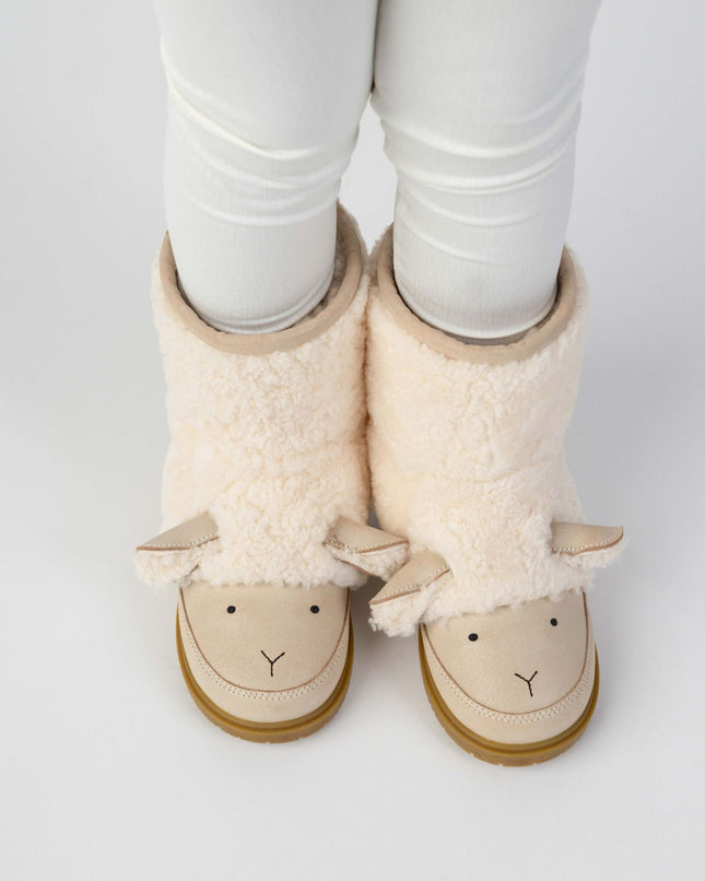 Wadou Boots | Kinderlaarzen | Lammy | Off White Curly Sheep Wool