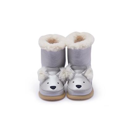 Deloniek Boots | Polar Fox | Silver Blue Metallic Leather