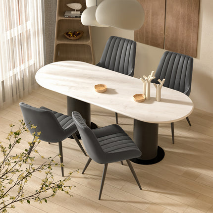 Eetkamerstoelen, Set van 2/4/6, Keukenstoelen, Gestoffeerde Stoelen met Metalen Poten, Woonkamerstoel met Rugleuning en Zitkussen, voor Eetkamer, Receptie Stoel, Kantoor