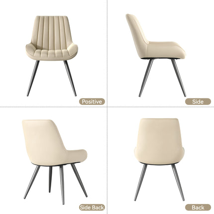 Eetkamerstoelen, Set van 2/4/6, Keukenstoelen, Gestoffeerde Stoelen met Metalen Poten, Woonkamerstoel met Rugleuning en Zitkussen, voor Eetkamer, Receptie Stoel, Kantoor