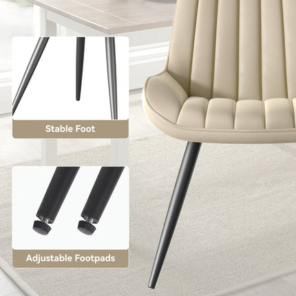Eetkamerstoelen, Set van 2/4/6, Keukenstoelen, Gestoffeerde Stoelen met Metalen Poten, Woonkamerstoel met Rugleuning en Zitkussen, voor Eetkamer, Receptie Stoel, Kantoor
