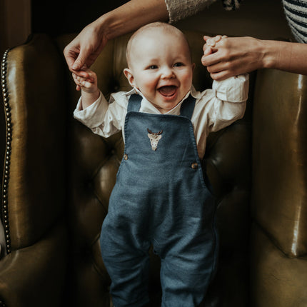 Mosie Overalls | Reindeer | Vintage Blue