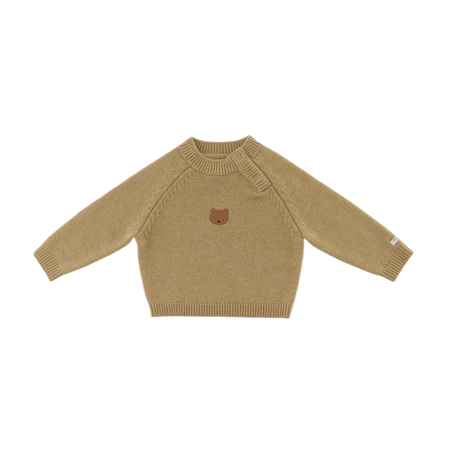 Sibbe Merino Wool Sweater | Bear | Sesame