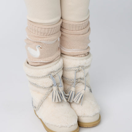 Noena Leg Warmers | Beenwarmers | Swan | Soft Sand