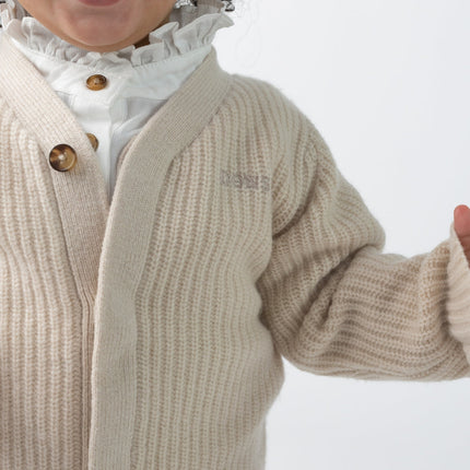 Fennie Merino Wool Cardigan | Soft Sand