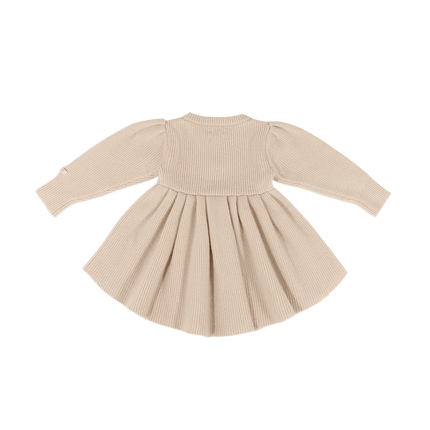 Vikkie Merino Wool Dress | Meisjesjurk | Fluffy Bunny | Soft Sand
