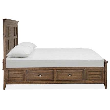 Magnussen Home Bay Creek Toasted Nutmeg Panel Queen Size Bed With Storage