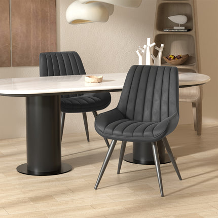 Eetkamerstoelen, Set van 2/4/6, Keukenstoelen, Gestoffeerde Stoelen met Metalen Poten, Woonkamerstoel met Rugleuning en Zitkussen, voor Eetkamer, Receptie Stoel, Kantoor