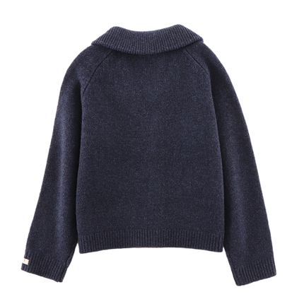 Kicher Merino Wool Cardigan | Blue Marine Melange