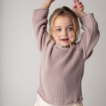 Irene Sweater Soft Taupe | Kindertrui