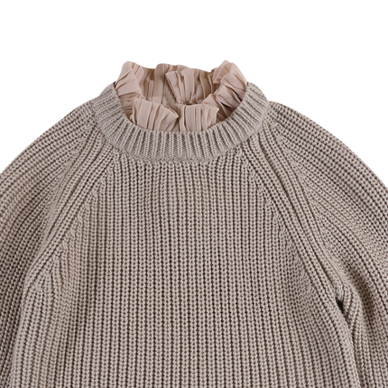 Irene Sweater Soft Taupe | Kindertrui