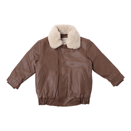 Yuki Leather Jacket | Kinderjas | Bear | Cognac Leather