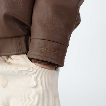 Yuki Leather Jacket | Kinderjas | Bear | Cognac Leather