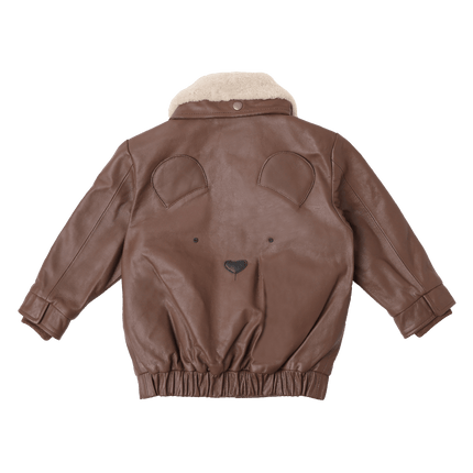 Yuki Leather Jacket | Kinderjas | Bear | Cognac Leather