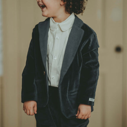 Tommas jongensblazer van fluweel – Blue Marine