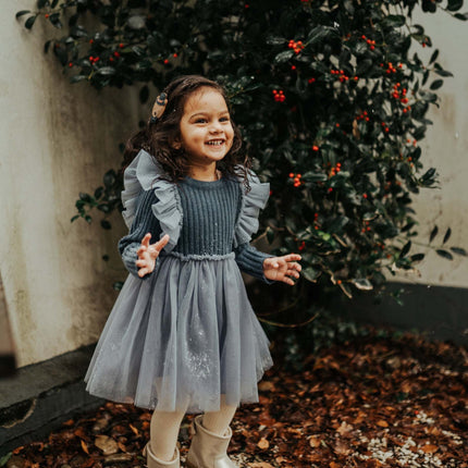 Bilie Dress | Meisjesjurk | Royal Blue Melange