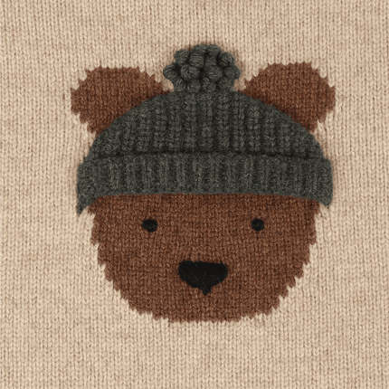 Denn Merino Wool Sweater | Kindertrui | Bear | Biscotti Melange