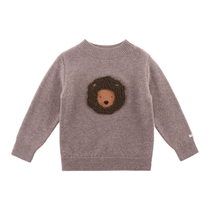 Denn Merino Wool Sweater Leo Dark Taupe Melange | Kindertrui