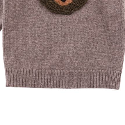 Denn Merino Wool Sweater Leo Dark Taupe Melange | Kindertrui