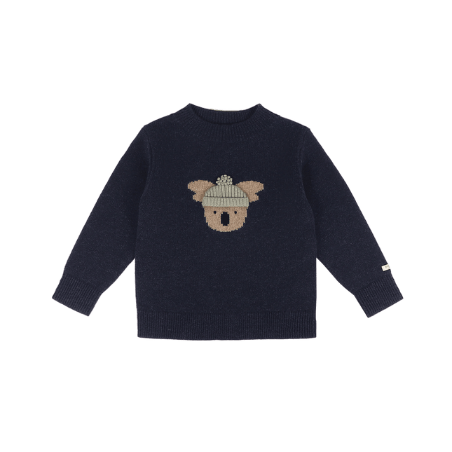 Denn Merino Wool Sweater | Koala | Blue Marine Melange