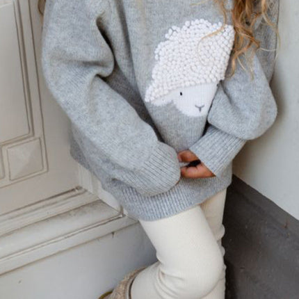 Denn Merino Wool Sweater | Kindertrui | Lammy | Soft Grey Melange