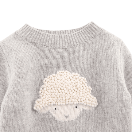 Denn Merino Wool Sweater | Kindertrui | Lammy | Soft Grey Melange