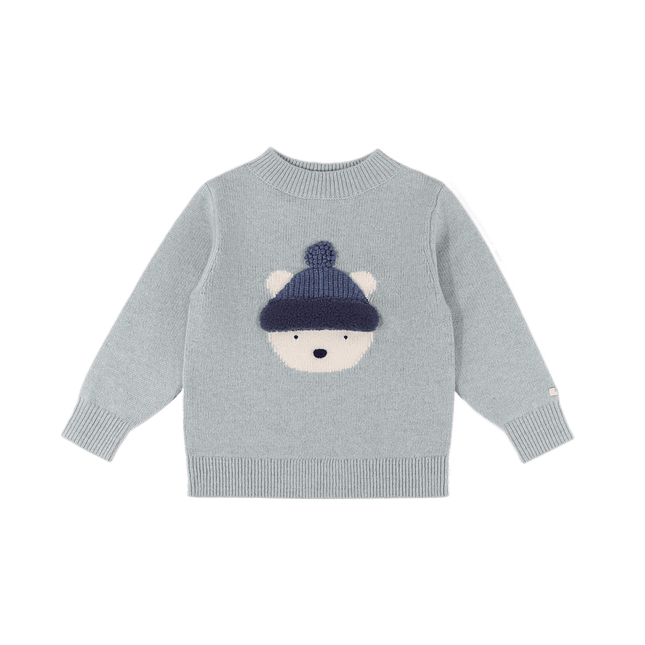 Denn Merino Wool Sweater | Polar Bear | Cloud Blue Melange