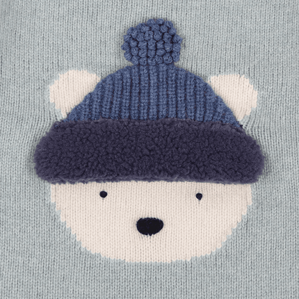 Denn Merino Wool Sweater | Kindertrui | Polar Bear | Cloud Blue Melange