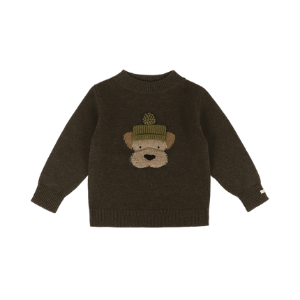 Denn Merino Wool Sweater | Kindertrui | Terrier | Dark Olive