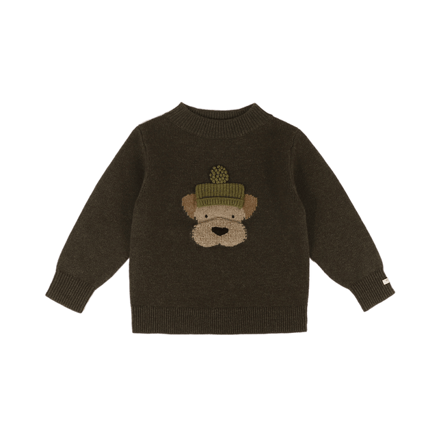 Denn Merino Wool Sweater | Terrier | Dark Olive