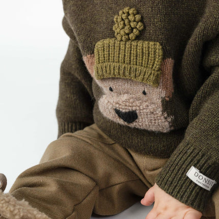 Denn Merino Wool Sweater | Kindertrui | Terrier | Dark Olive