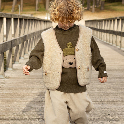 Denn Merino Wool Sweater | Kindertrui | Terrier | Dark Olive