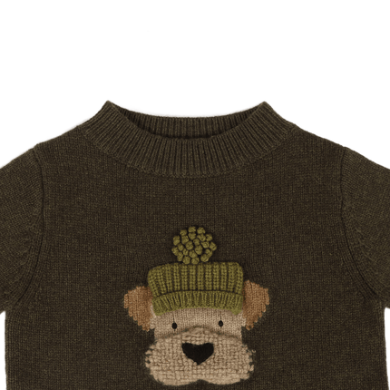 Denn Merino Wool Sweater | Kindertrui | Terrier | Dark Olive