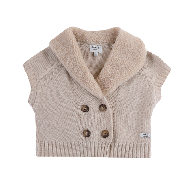 Nannie Merino Wool Waistcoat | Soft Sand