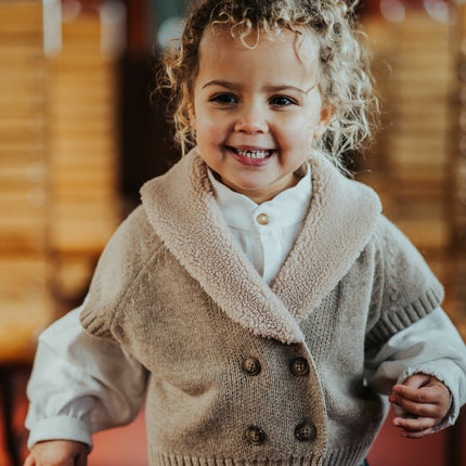 Nannie Merino Wool Waistcoat | Bodywarmer | Milk Chocolate Melange