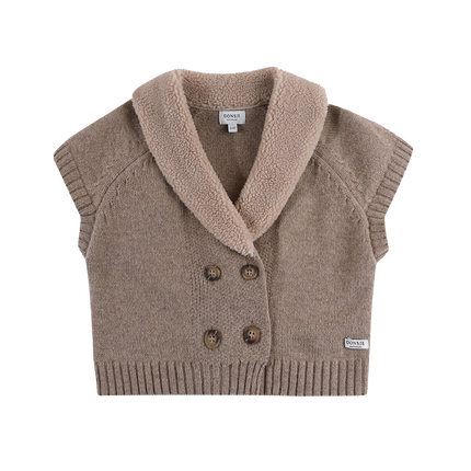 Nannie Merino Wool Waistcoat | Bodywarmer | Milk Chocolate Melange