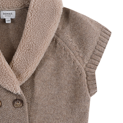 Nannie Merino Wool Waistcoat | Bodywarmer | Milk Chocolate Melange