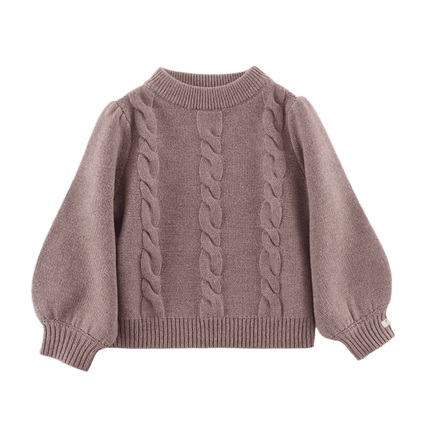 Niena Merino Wool Sweater | Dark Taupe Melange