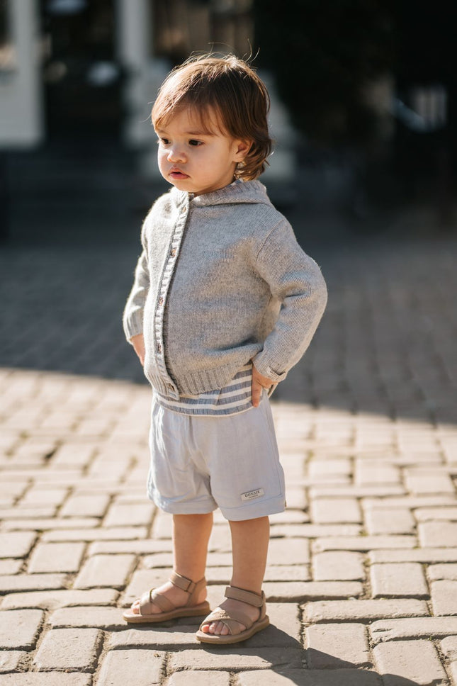 Gilane Merino Wool Cardigan | Soft Grey Melange